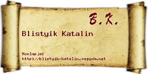 Blistyik Katalin névjegykártya